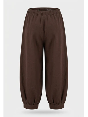Pantalón Mujer Bombacho Harem Café