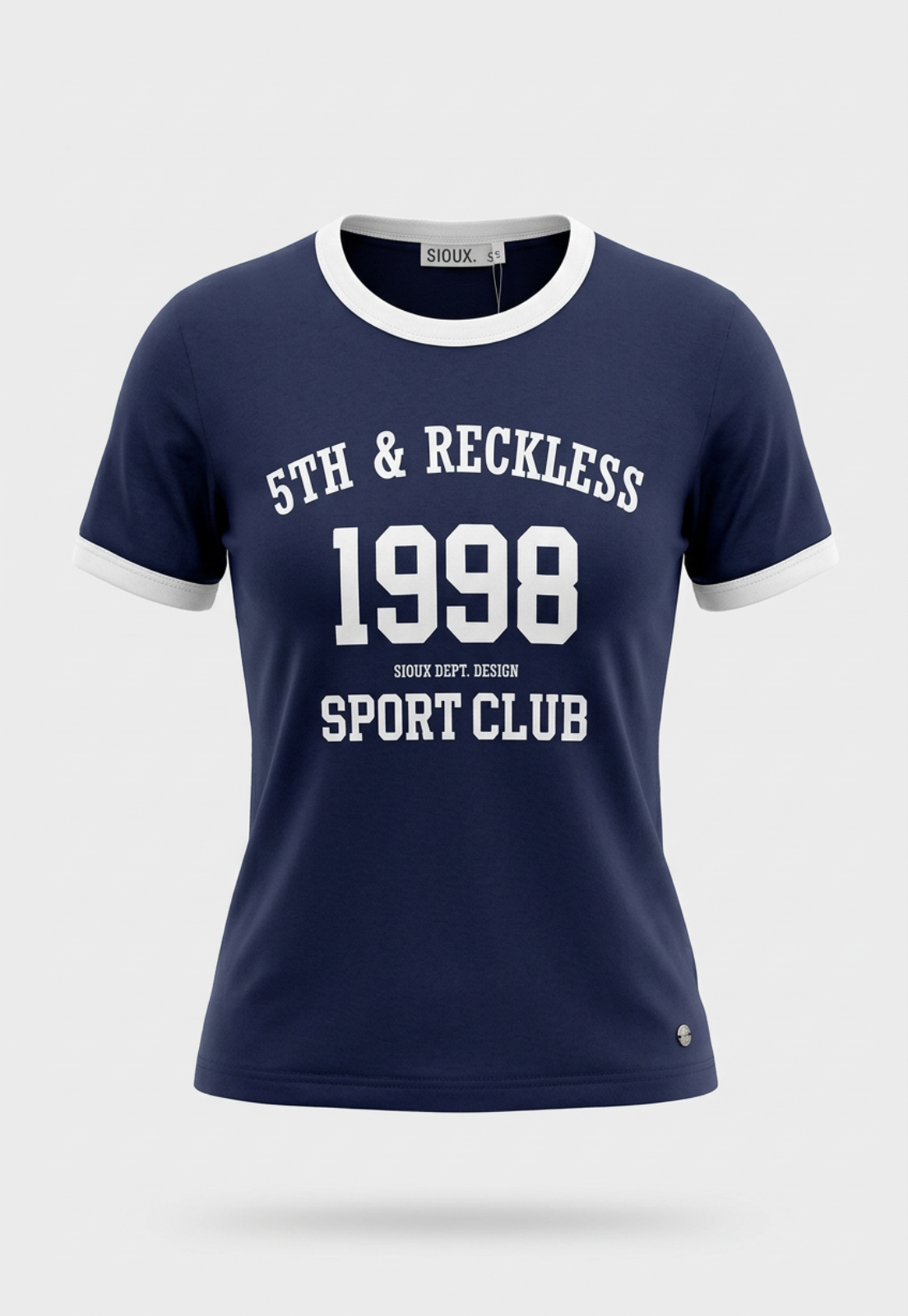 Polera Mujer Memphis College Azul 1