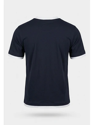 Polera Mujer College Efecto Doble Azul