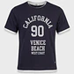 Polera Mujer College Efecto Doble Azul - Miniatura 1