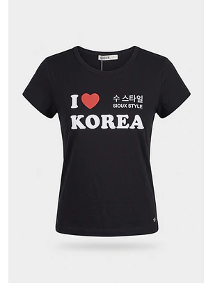 Polera Mujer I Love Korea Negro