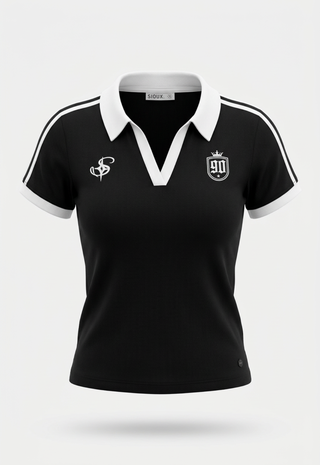 Polera Mujer Varsity Cuello Negro 1