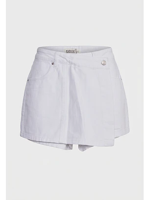 Falda Mujer Short Cruzada Blanco