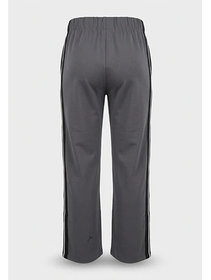 Pantalón Buzo Mujer Soft Banda Lateral Gris