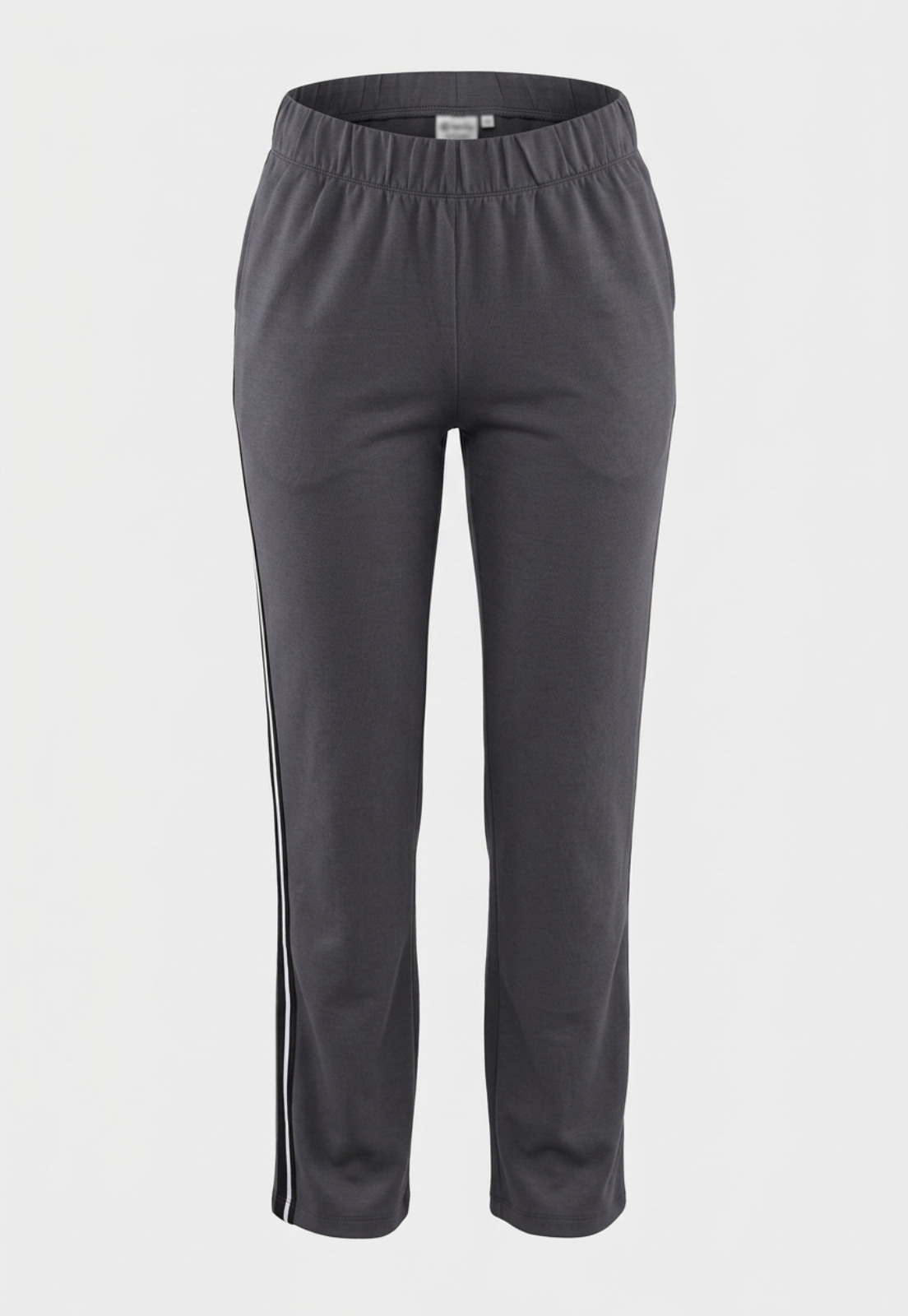 Pantalón Buzo Mujer Soft Banda Lateral Gris 1