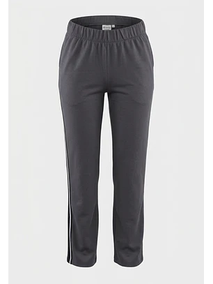 Pantalón Buzo Mujer Soft Banda Lateral Gris