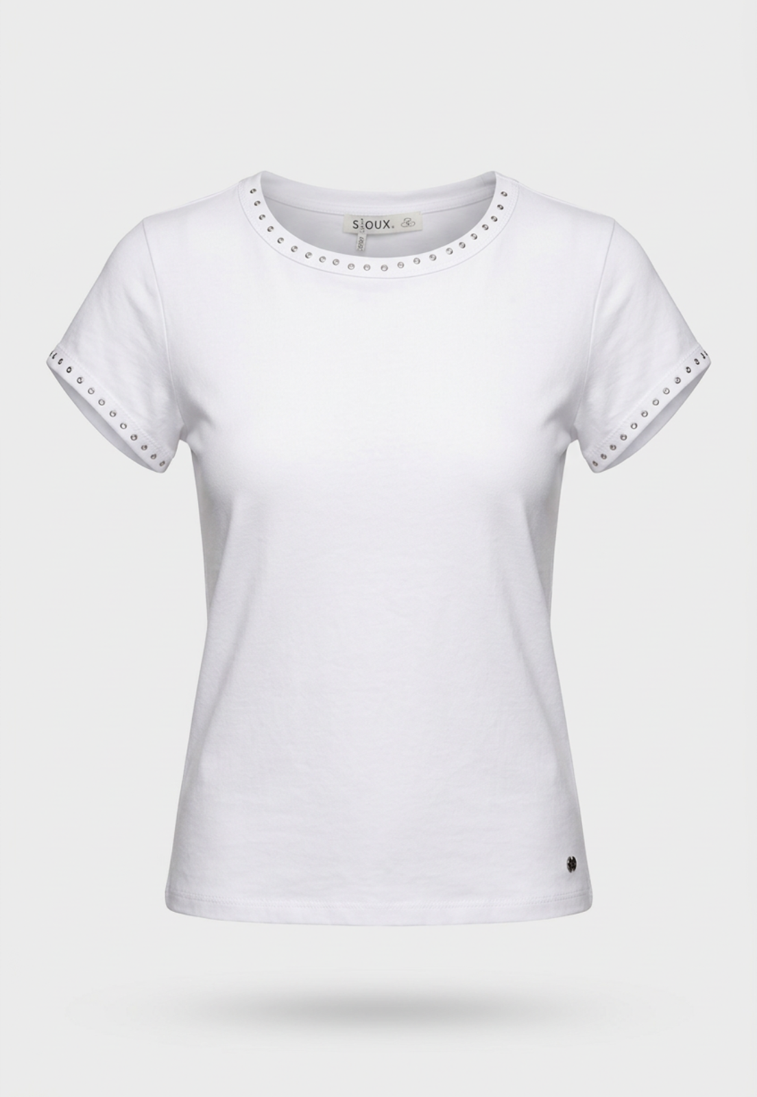 Polera Mujer Detalles Tachas Blanco 1