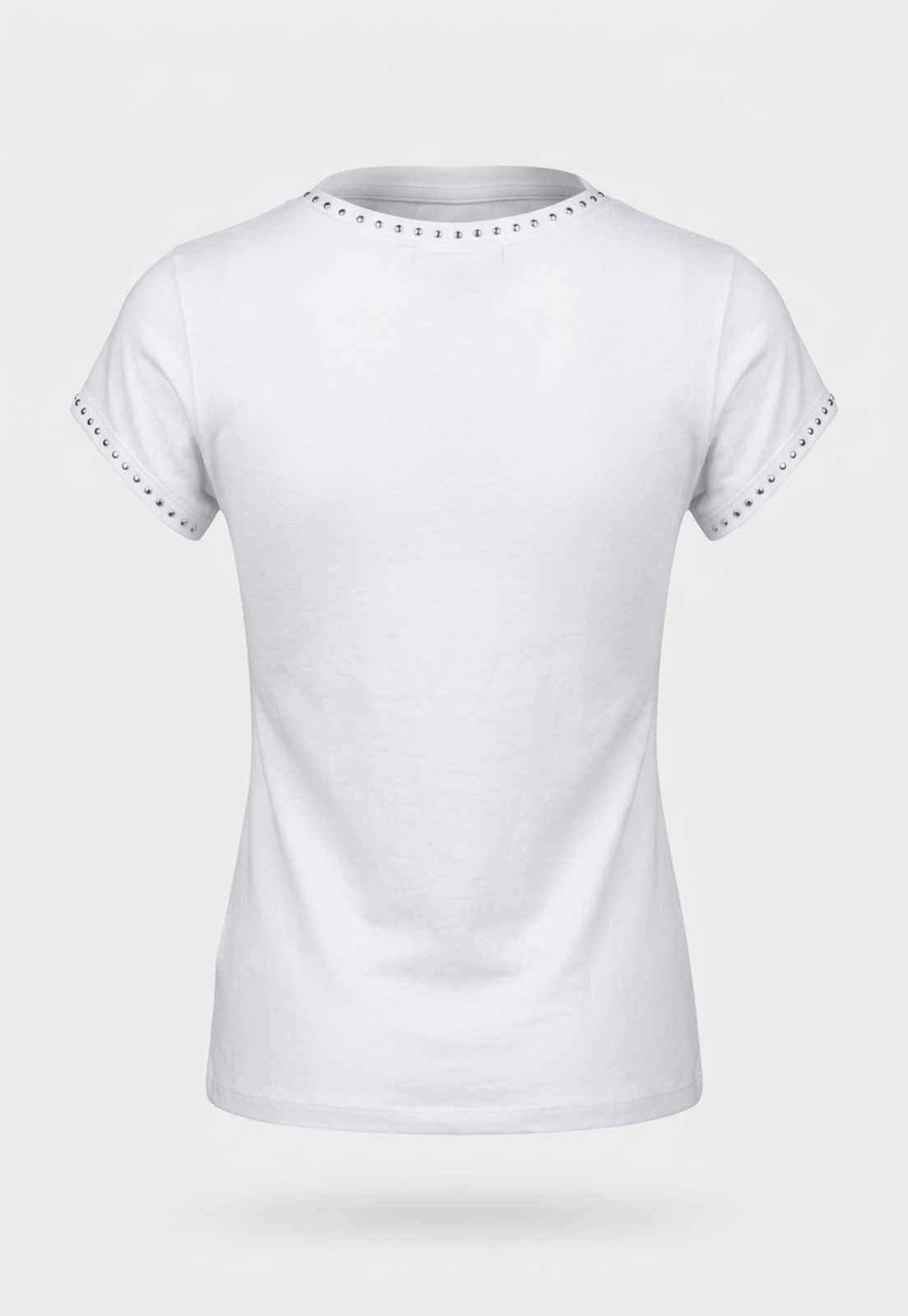 Polera Mujer Detalles Tachas Blanco 2