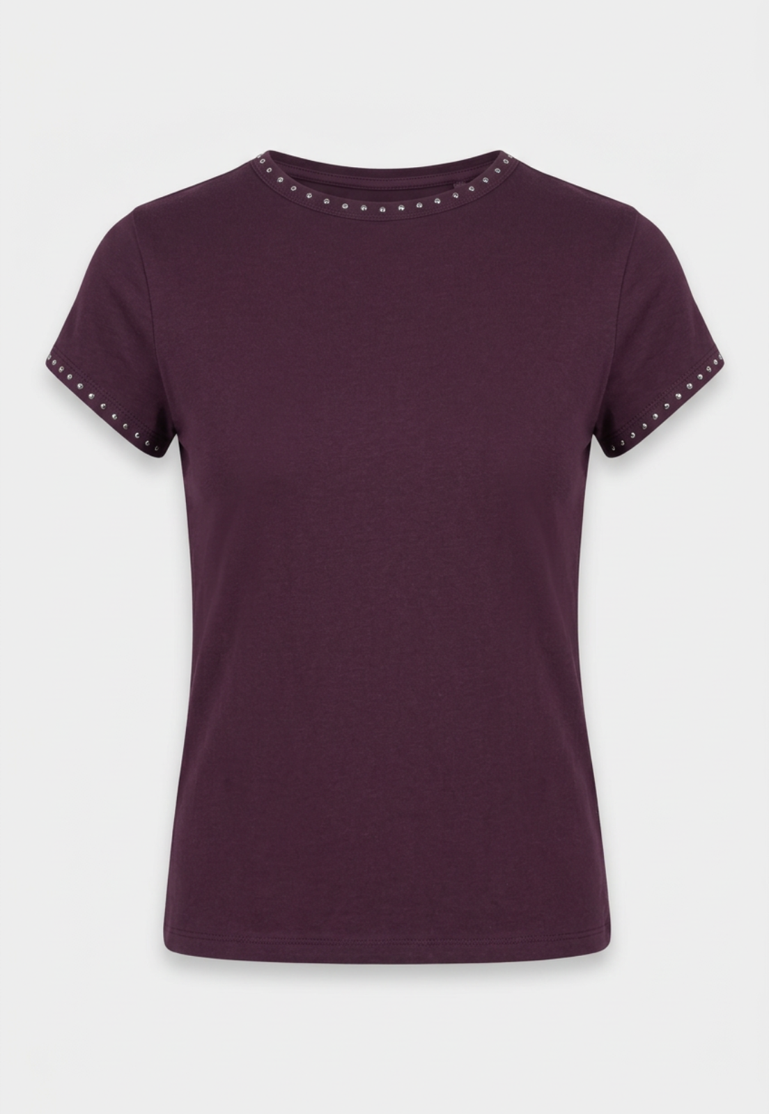 Polera Mujer Detalles Tachas Morado 2