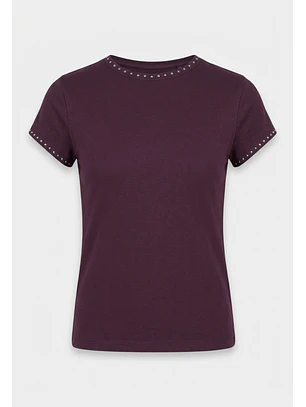 Polera Mujer Detalles Tachas Morado