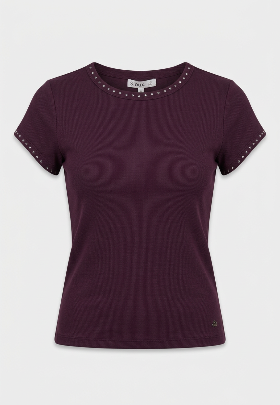 Polera Mujer Detalles Tachas Morado 1