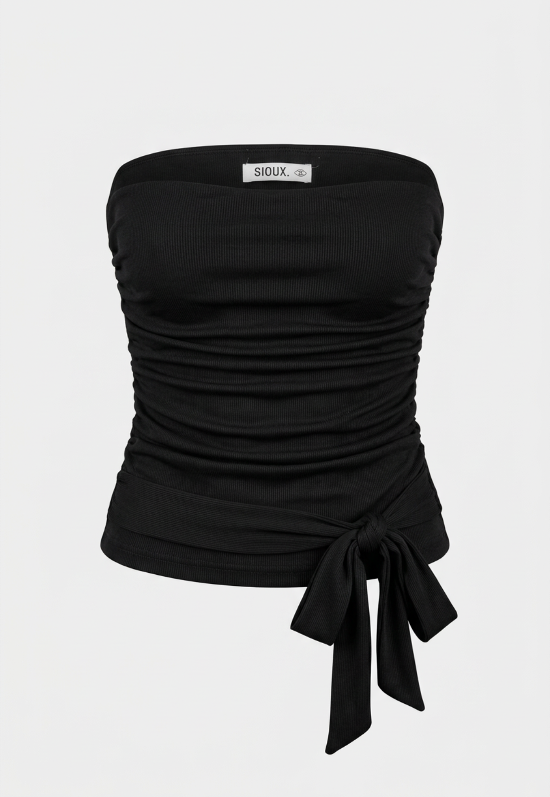 Peto Mujer Strapless Amarra Delantero Negro 1