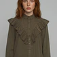 Blusa Mujer Lyocell Volantes Café - Miniatura 3
