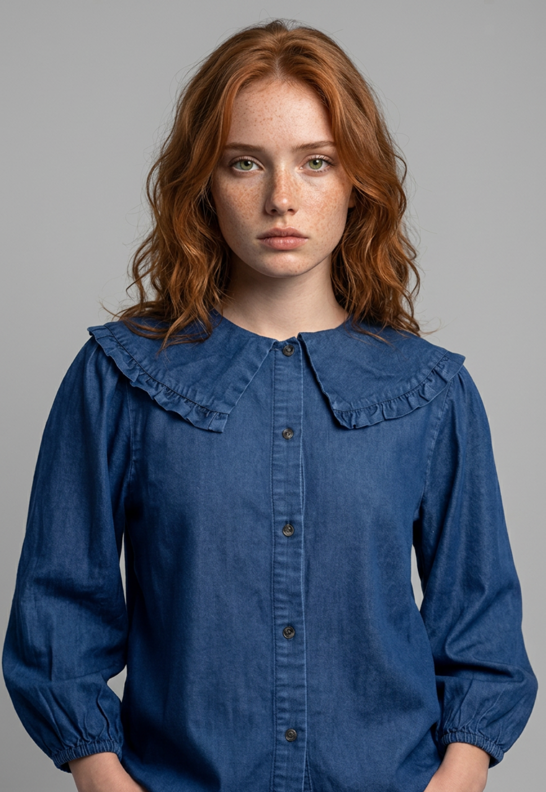 Blusa Mujer Lyocell Cuello Bobo Romantic Azul 3