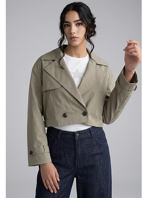 Chaqueta Mujer Trench Corto Verde