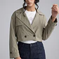 Chaqueta Mujer Trench Corto Verde - Miniatura 1