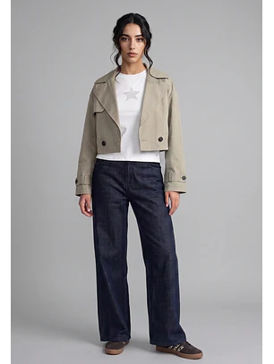 Chaqueta Mujer Trench Corto Verde
