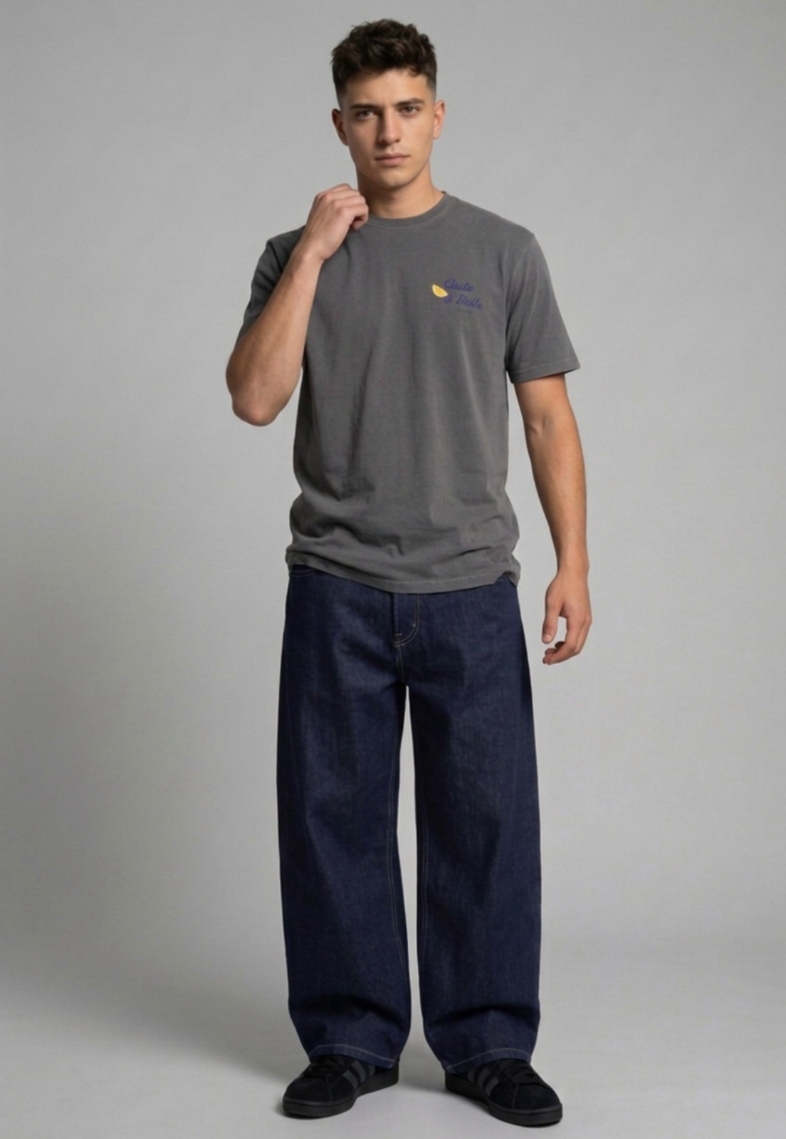 Jeans Hombre Super Baggy Raw Azul 4