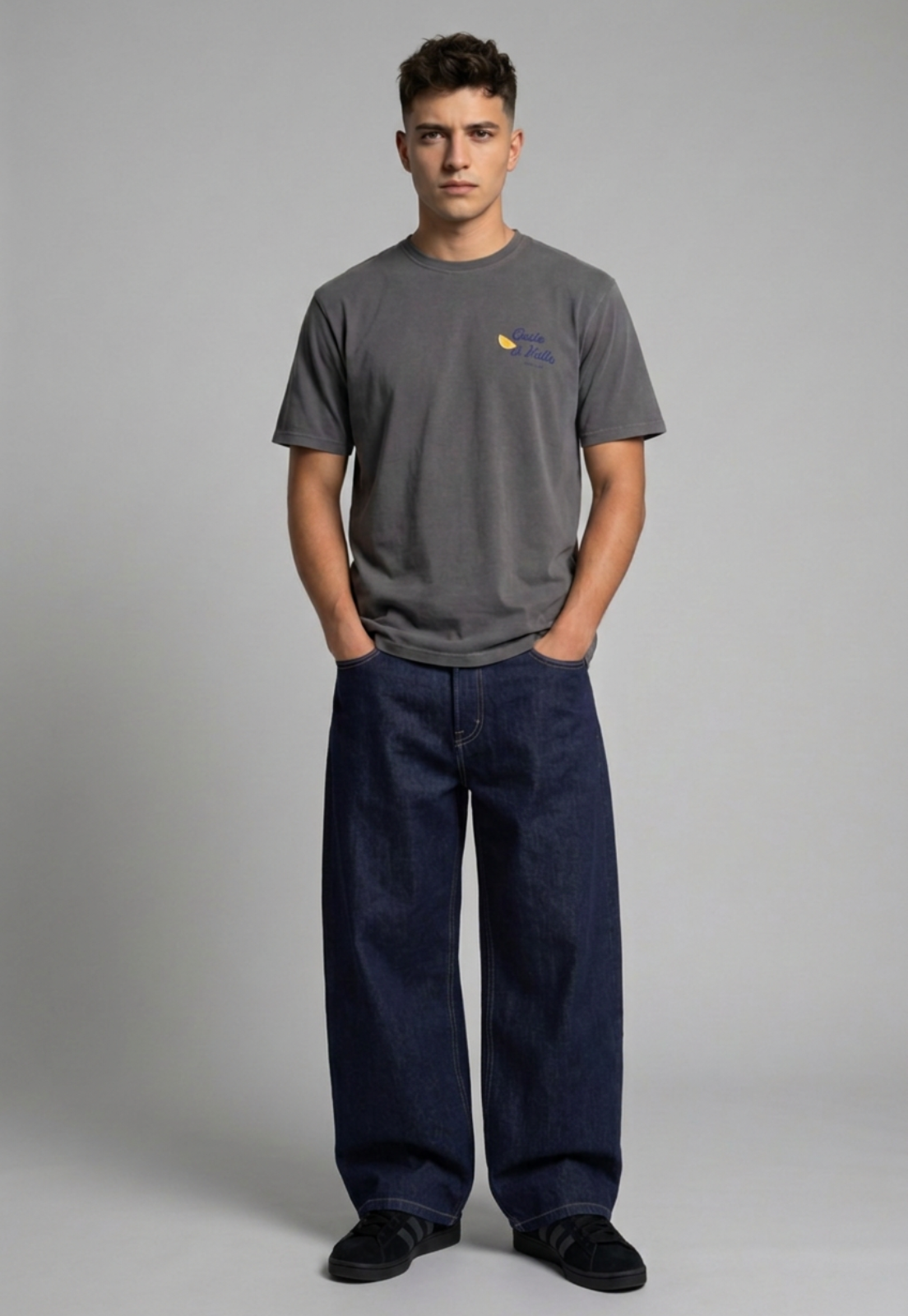 Jeans Hombre Super Baggy Raw Azul 1