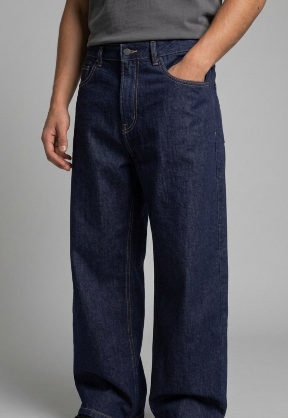 Jeans Hombre Super Baggy Raw Azul 3