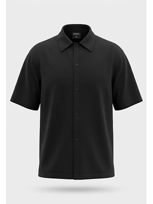 Camisa Hombre Boxy Fit Negro