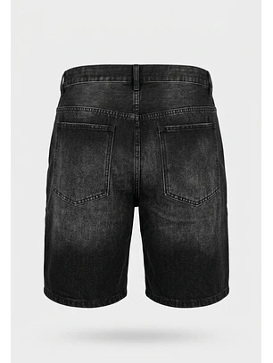 Bermuda Hombre Denim Destroyed Negro