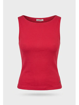 Polera Mujer Cuello Bote Fucsia