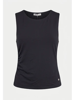 Peto Mujer Elasticado Recogido Negro
