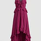 Vestido Mujer Vuelos Amarra Cuello Magenta - Miniatura 1
