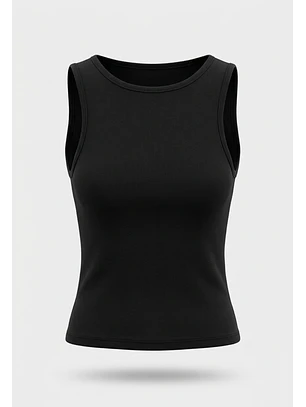 Polera Mujer Cuello Bote Negro