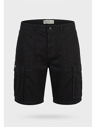 Bermuda Hombre Cargo Casual Negro