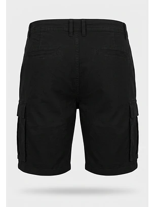 Bermuda Hombre Cargo Casual Negro