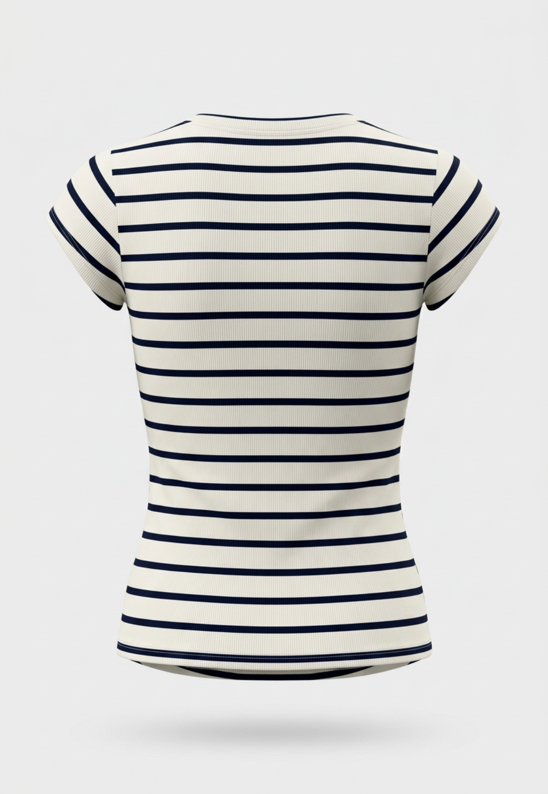 Polera Mujer Listada Cuello Bote Crudo 2