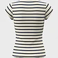 Polera Mujer Listada Cuello Bote Crudo - Miniatura 2