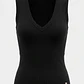 Polera Mujer Basic Cuello V Negro - Miniatura 1