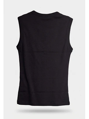 Polera Mujer Basic Cuello V Negro