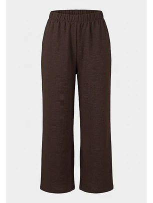 Pantalón Mujer Amarra Liso Café