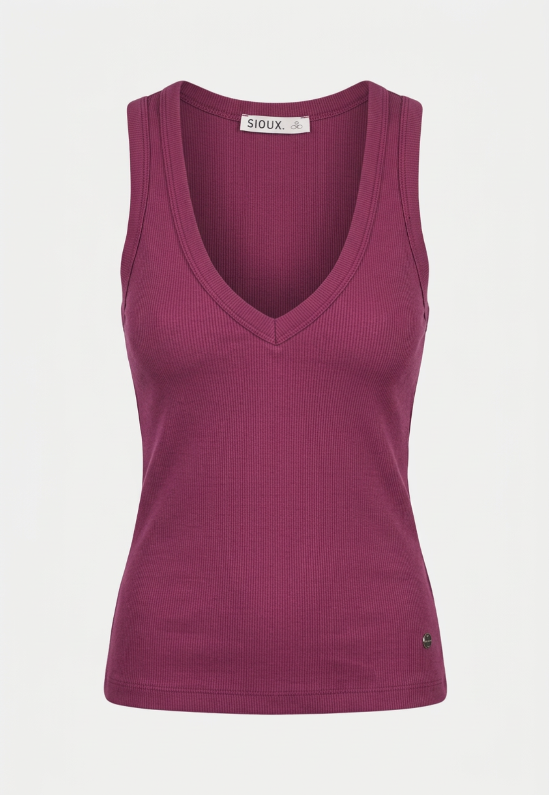 Peto Mujer Rib Cuello V Violeta 1