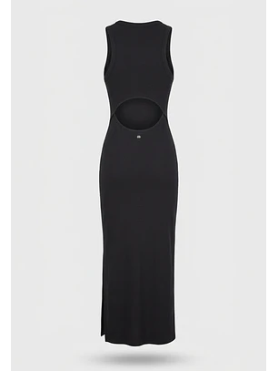 Vestido Mujer Abertura Espalda Negro