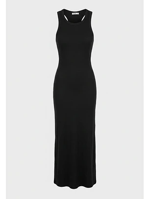 Vestido Mujer Abertura Espalda Negro