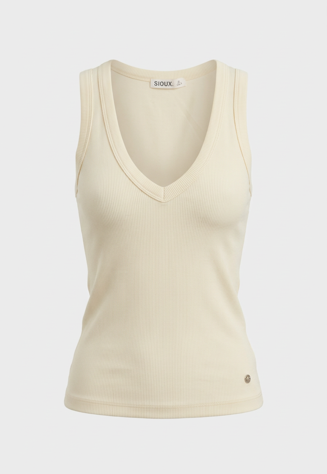 Peto Mujer Rib Cuello V Amarillo 1
