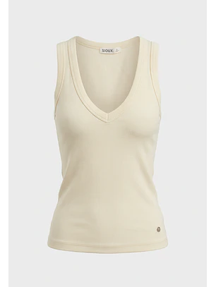 Peto Mujer Rib Cuello V Amarillo