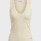 Peto Mujer Rib Cuello V Amarillo - Miniatura 1
