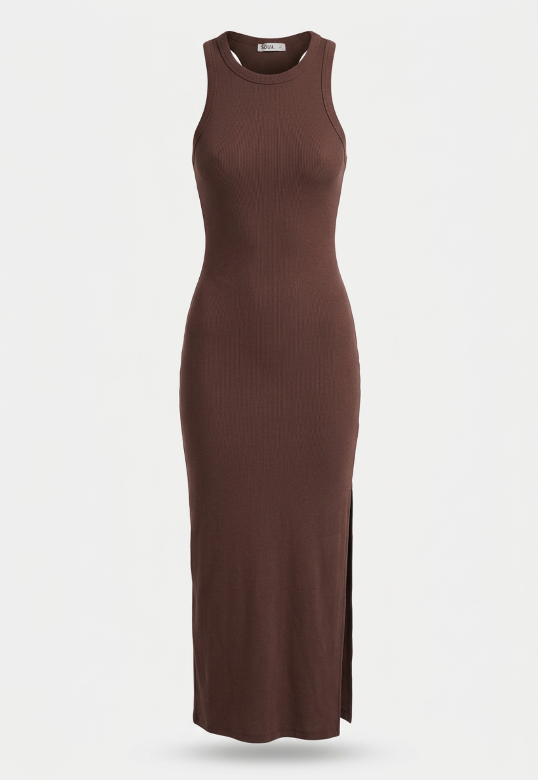 Vestido Mujer Abertura Espalda Café 1
