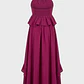 Vestido Mujer Vuelos Amarra Cuello Magenta - Miniatura 2