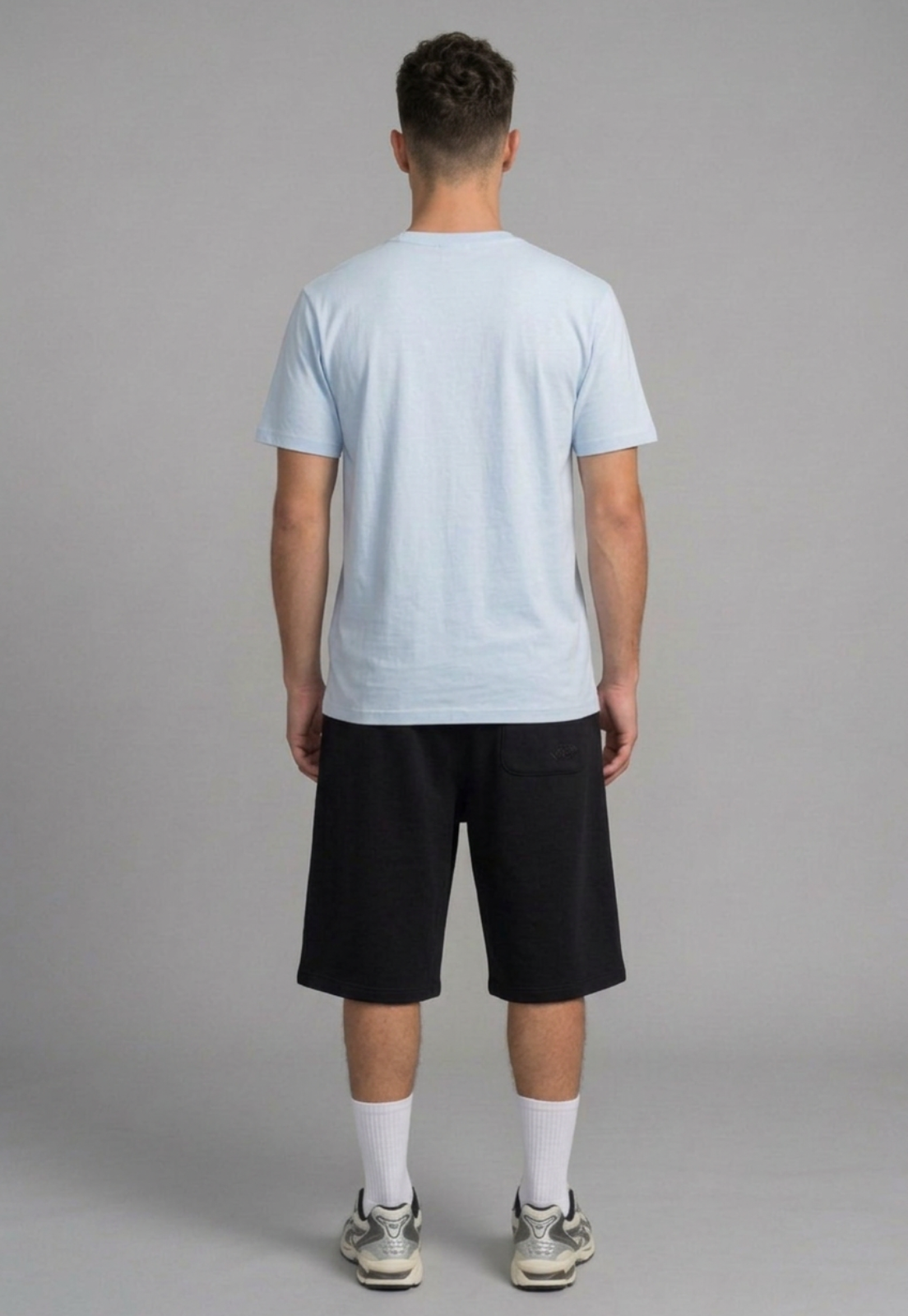 Bermuda Hombre Jort Franela Interlock Negro 2