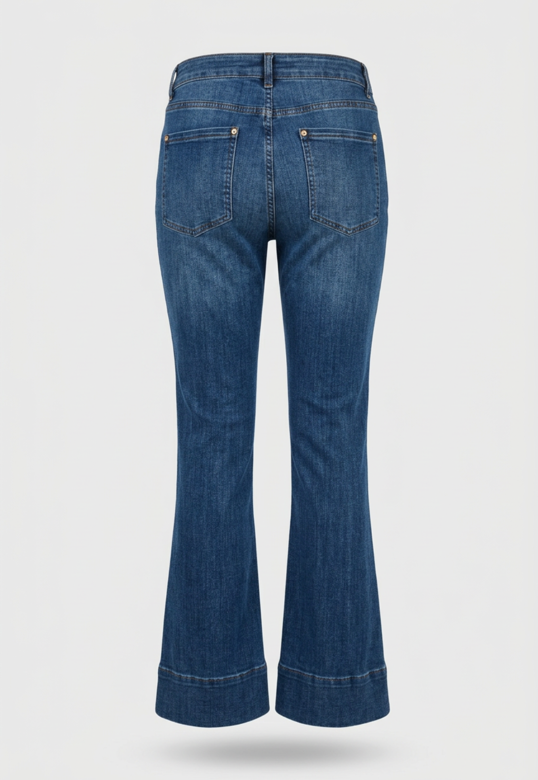 Jeans Mujer Flare Costura Frontal Azul 2