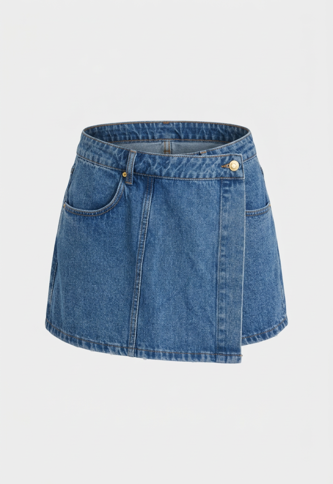 Falda Mujer Denim Cruzada Azul 1