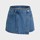 Falda Mujer Denim Cruzada Azul - Miniatura 1