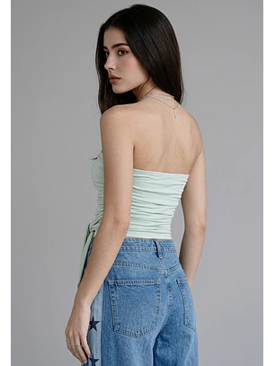 Peto Mujer Strapless Amarra Delantero Menta